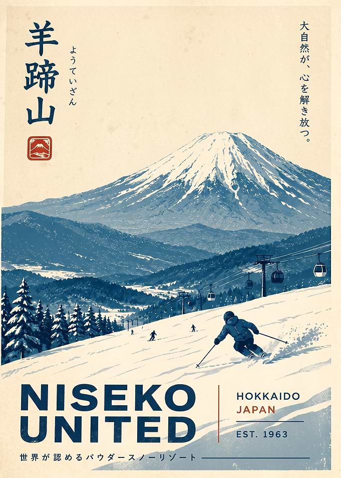 Niseko United Vintage Ski Poster