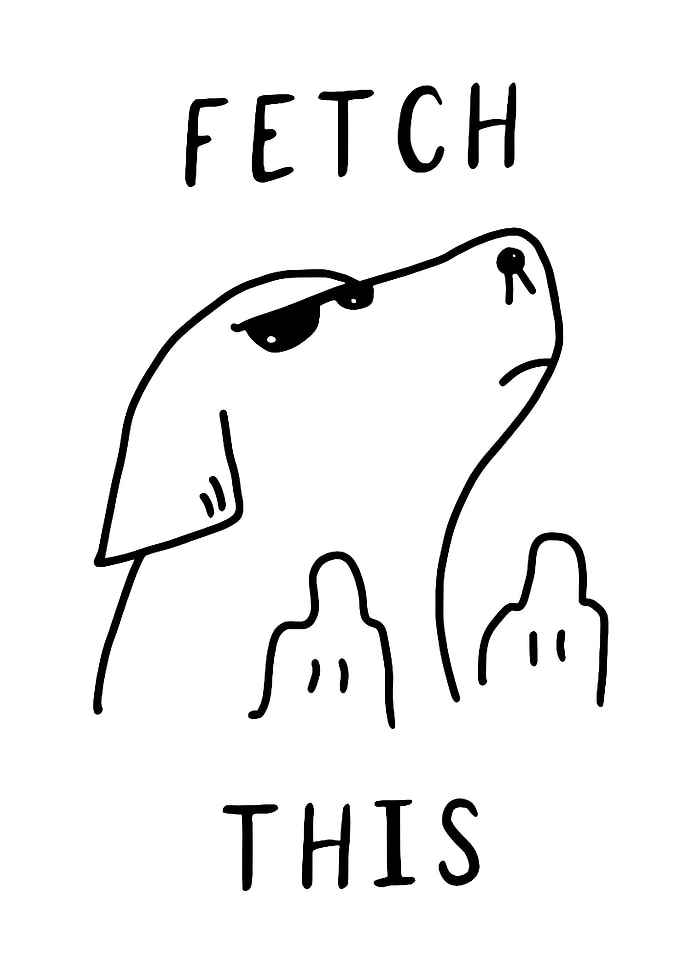 Funny Dog Giving Middle Fingers