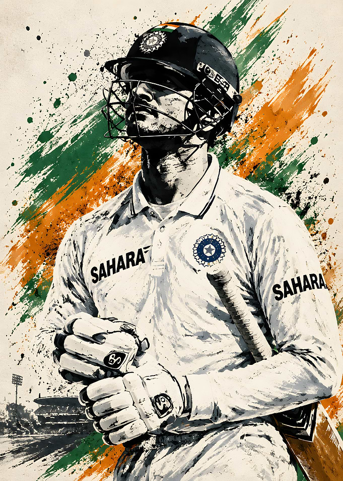 MS Dhoni Cricket Portrait Art