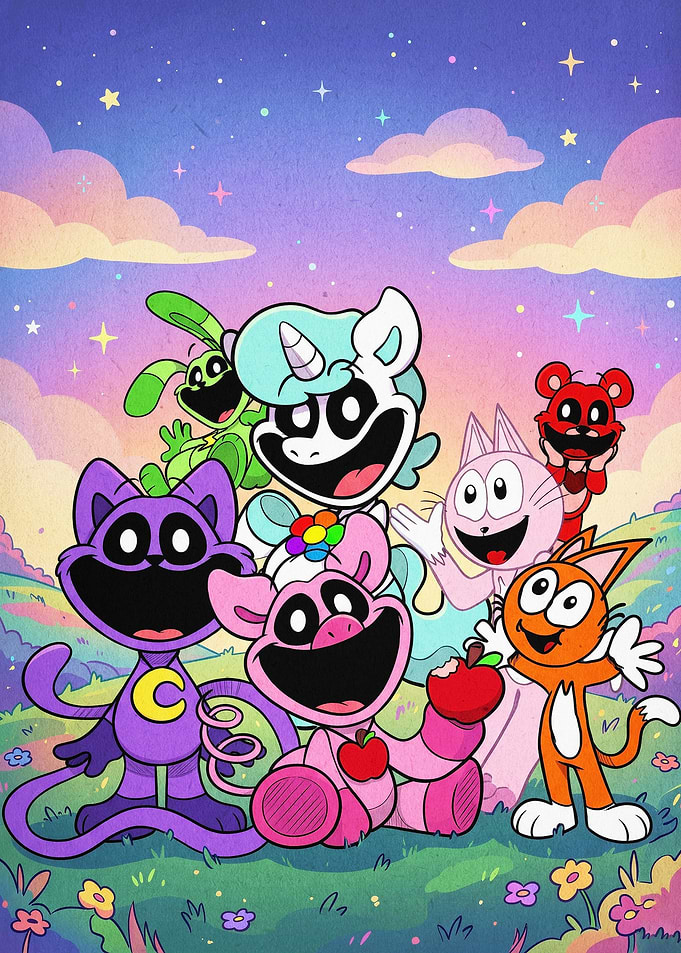 Cartoon Monster Friends Cute Art