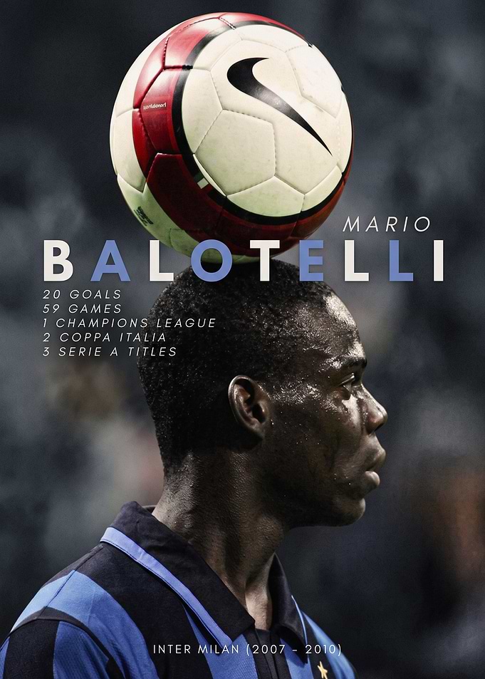 Mario Balotelli Inter Milan Poster