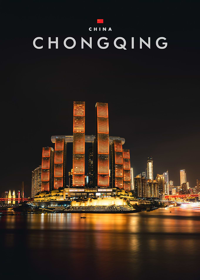 Chongqing Raffles City Night Skyline