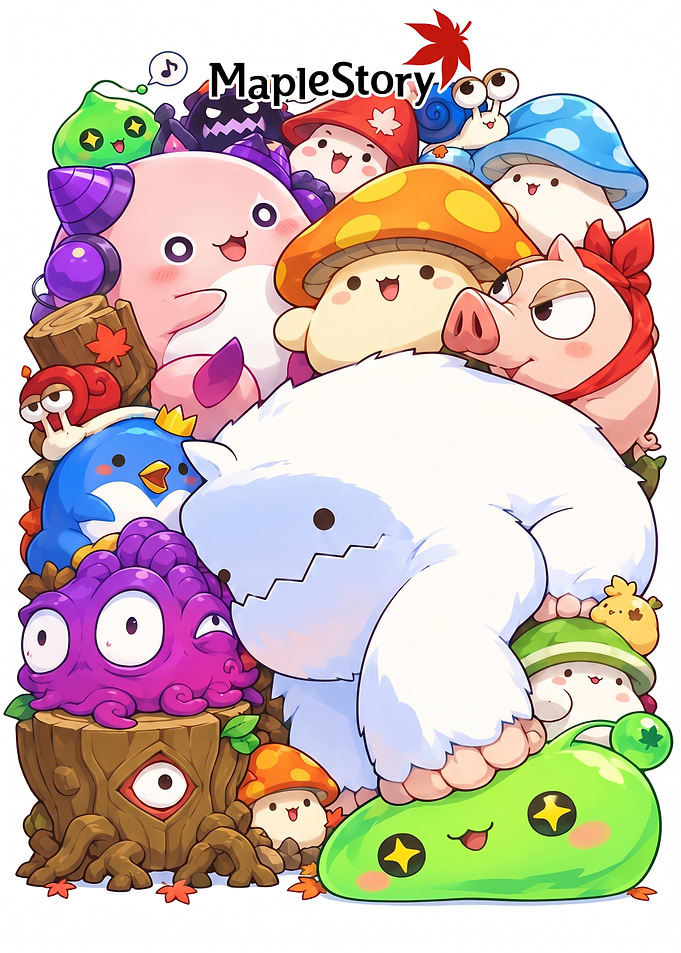 MapleStory Cute Monster Character Collage
