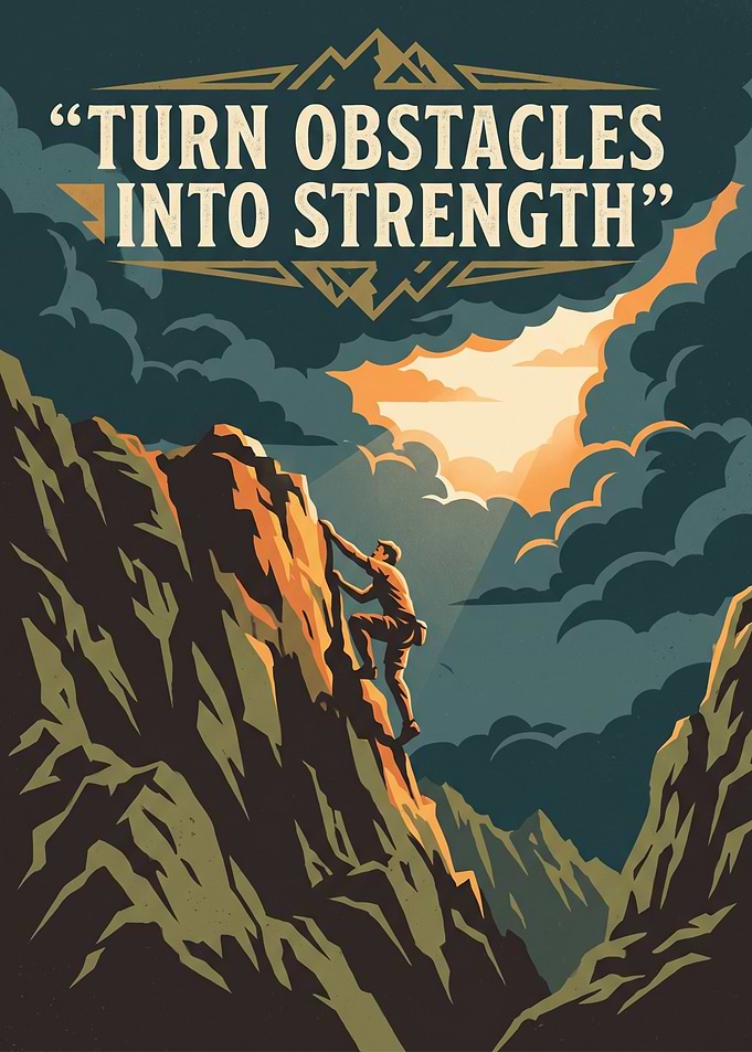 Turn Obstacles Into Strength Motivational Poster