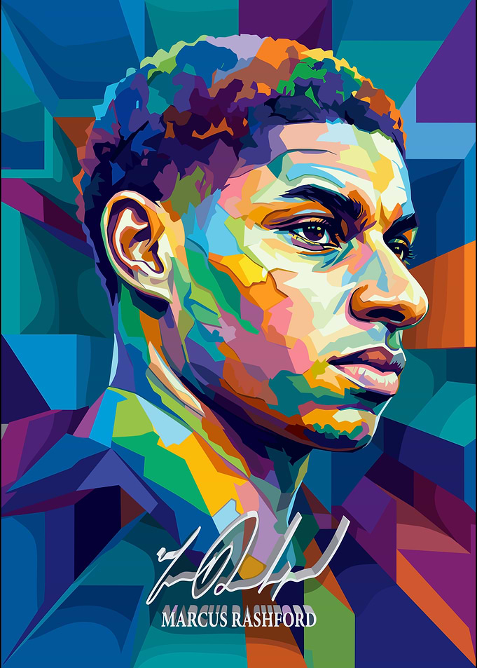 Marcus Rashford Pop Art Portrait