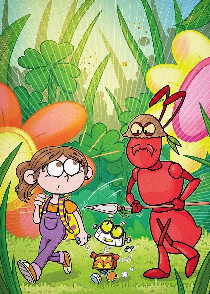 Giant Ant Adventure Retro Cartoon
