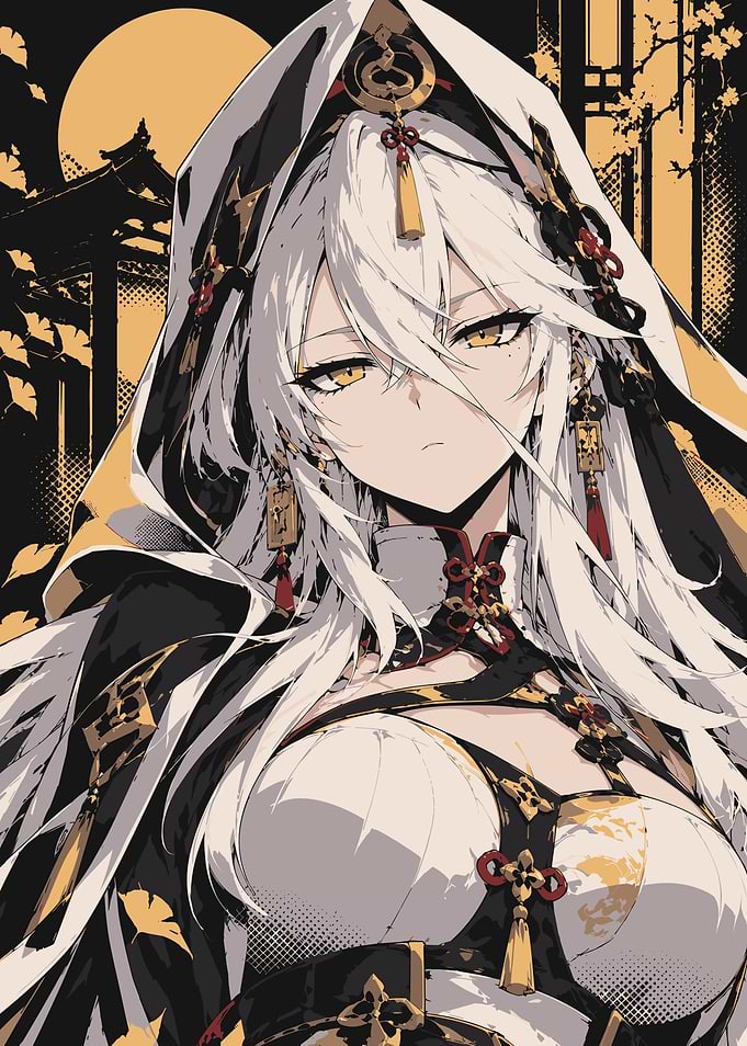 Yixuan Zenless Zone Zero Elegant Anime Girl with White Hair