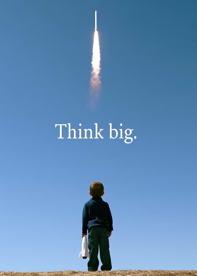 Think Big Rocket Launch Poster