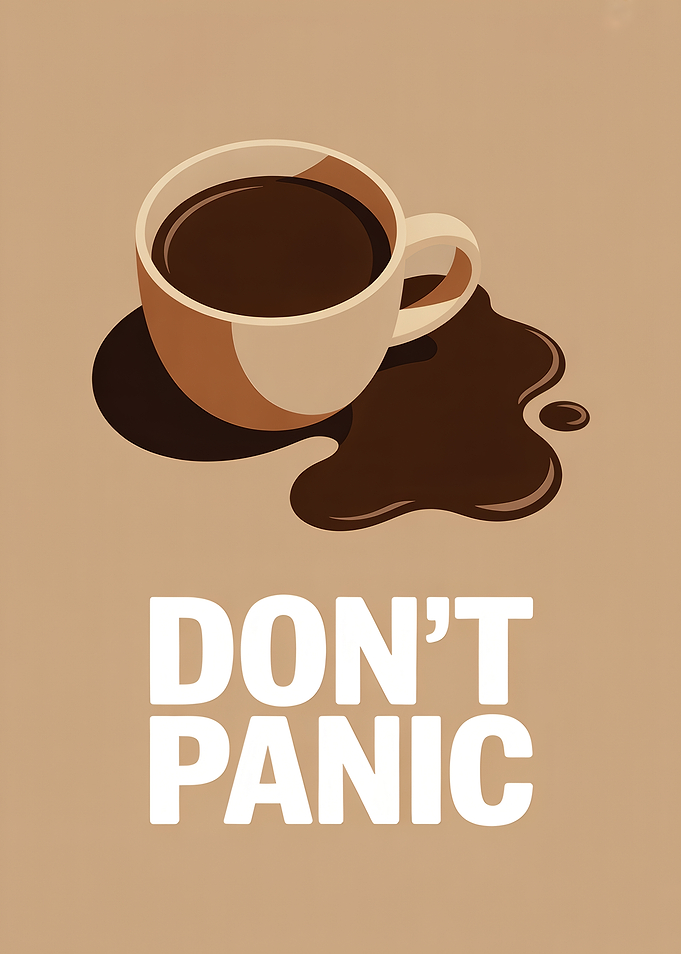 Don't Panic Coffee Poster