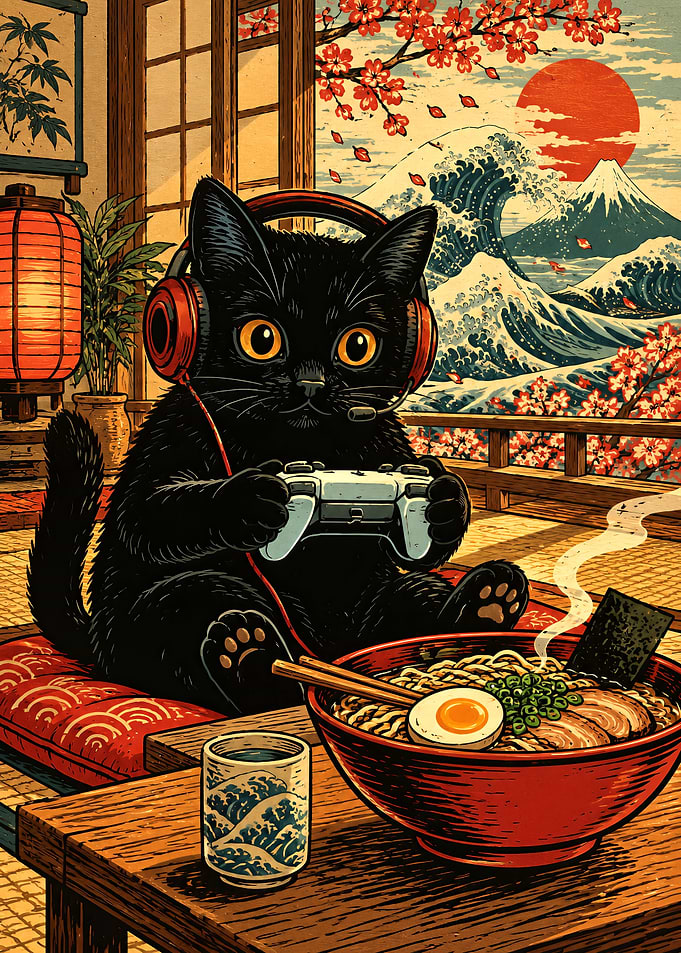 Black Cat Gaming with Ramen