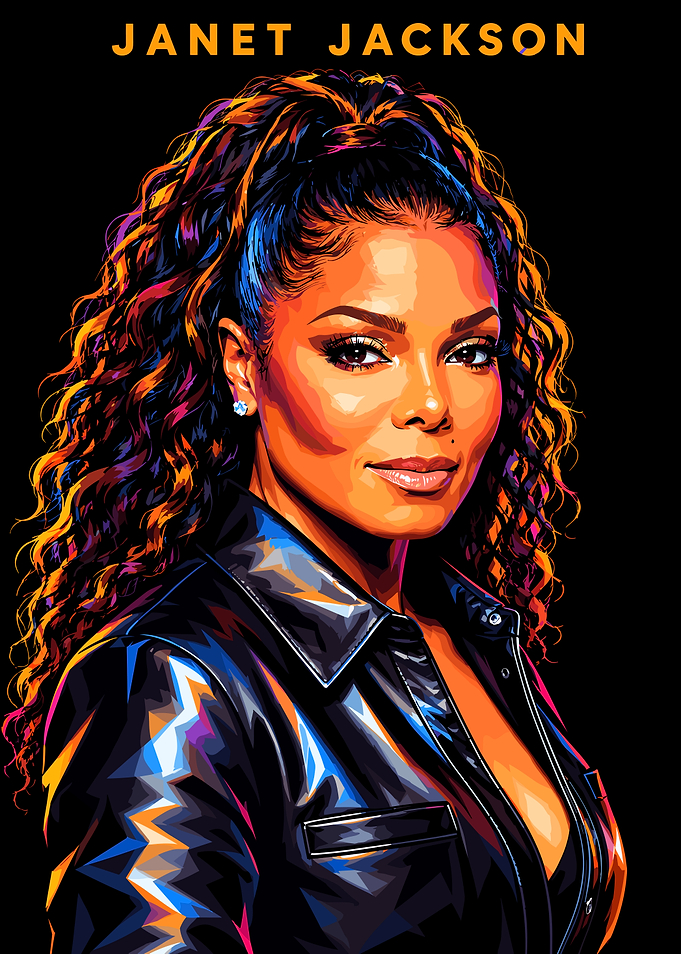 Janet Jackson Vibrant Pop Art Portrait