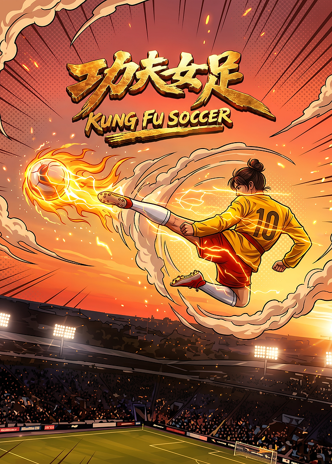 Kung Fu Soccer Action Poster