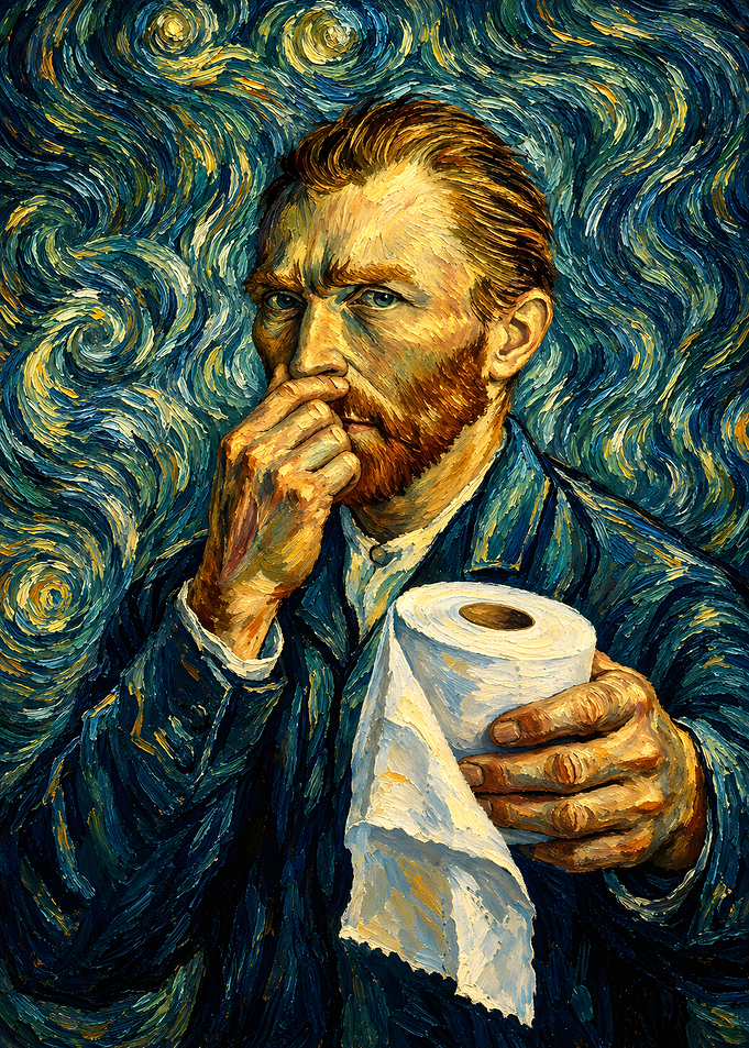 Van Gogh Offering Toilet Paper