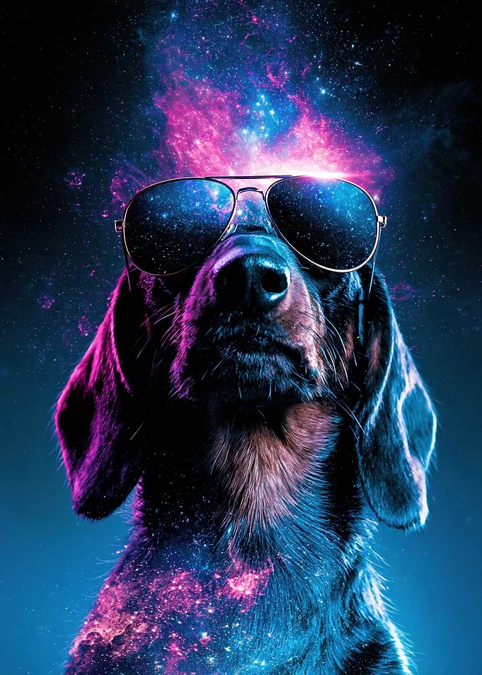 Cosmic Dachshund in Sunglasses