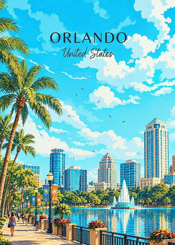 Orlando Florida Travel Poster Art