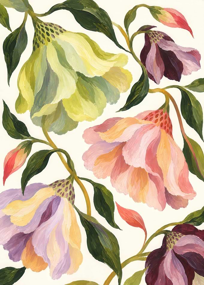 Painted Floral Botanical Art Print