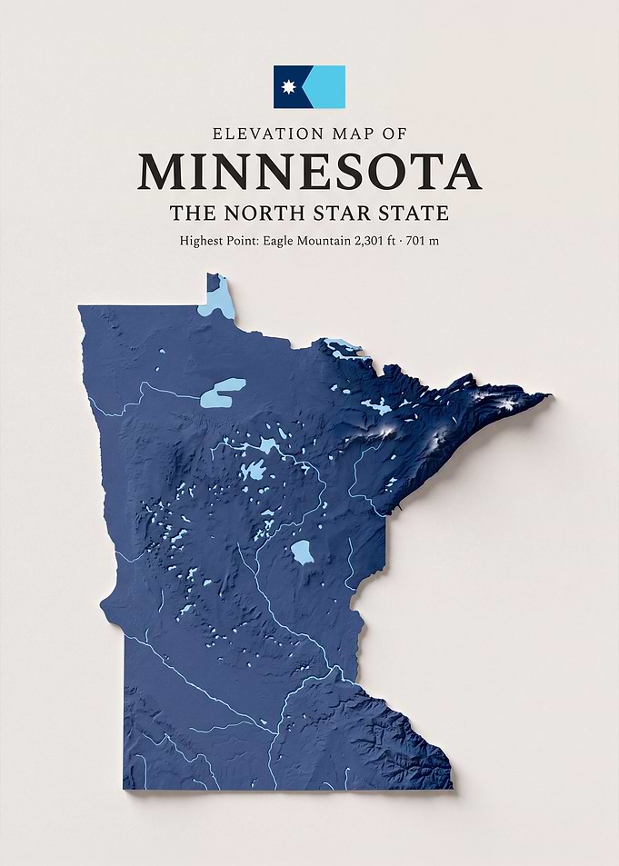 Elevation Map of Minnesota