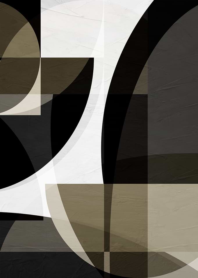 Abstract Geometric Monochrome Composition