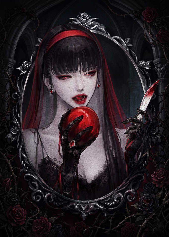 Gothic Vampire Snow White Illustration