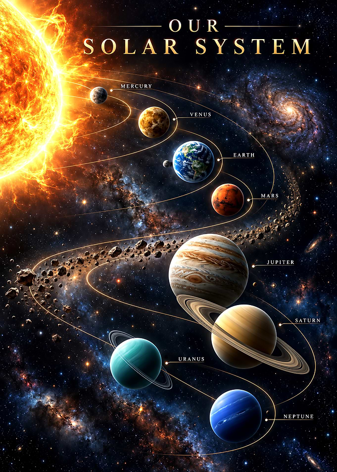 Our Solar System Educational Poster