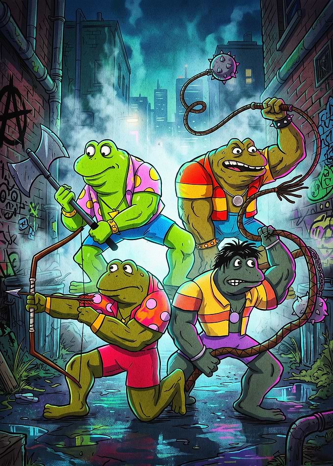Battletoads Alleyway Combat Illustration