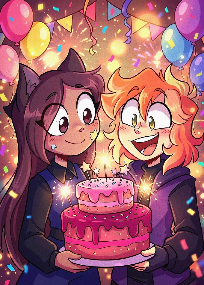 Anime Birthday Party Cute Cartoon A