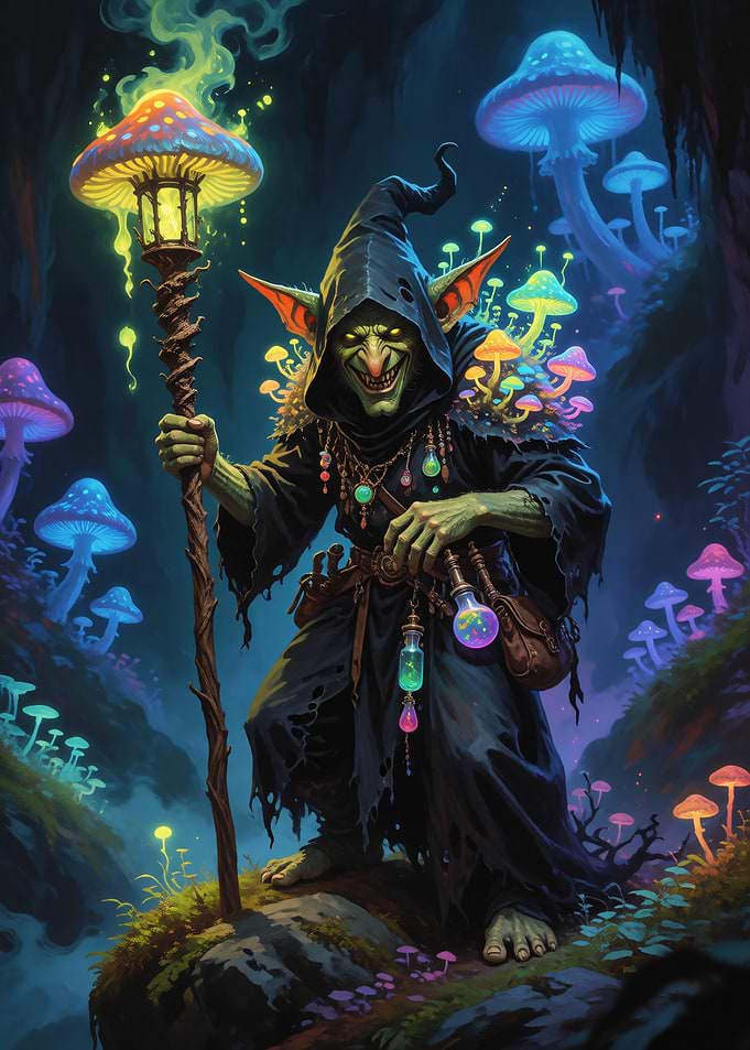Glowing Mushroom Goblin Wizard