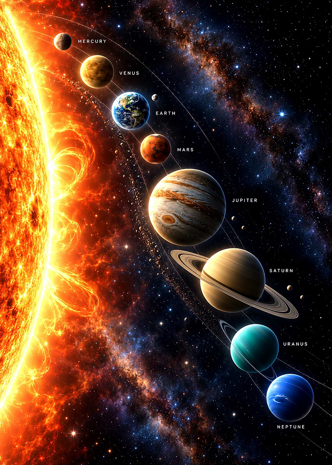 Solar System Planets Alignment Poster