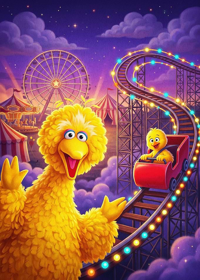 Big Bird Amusement Park Fantasy Art