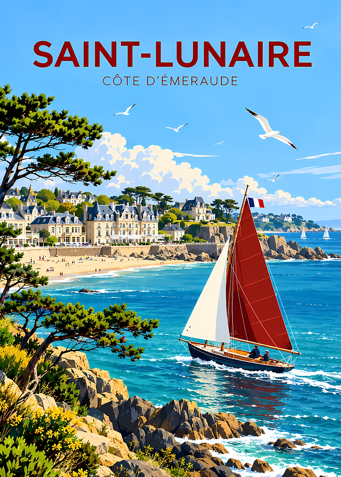 Saint-Lunaire Côte d'Émeraude Travel Poster