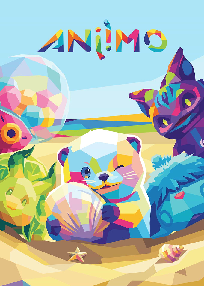 Colorful Geometric Animo Animal Illustration
