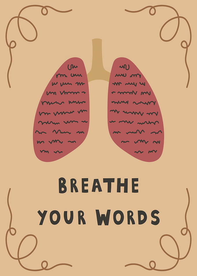 Breathe Your Words Inspirational Poster