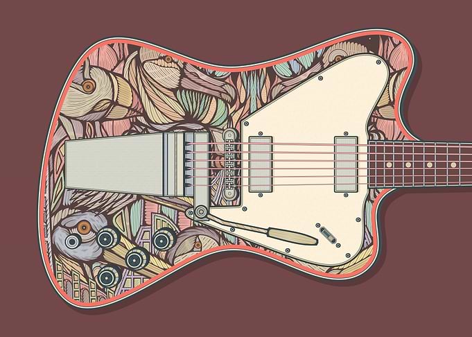 Artistic Electric Guitar Illustration