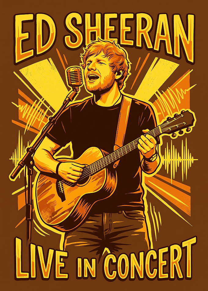 Ed Sheeran Live in Concert Poster