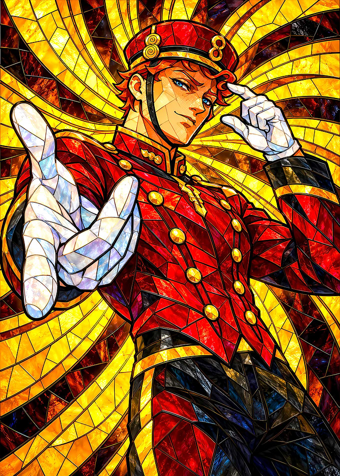 Stained Glass Anime Character Portrait