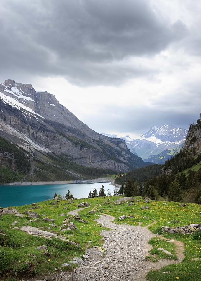 Oeschinen Lake Alpine Landscape