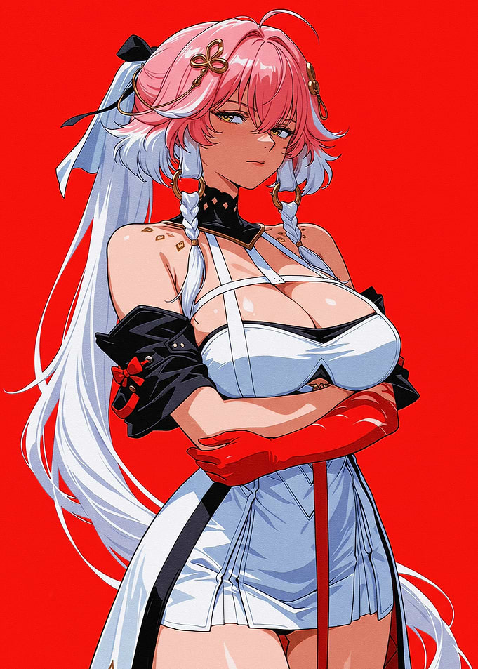 Anime Girl with Pink Hair
