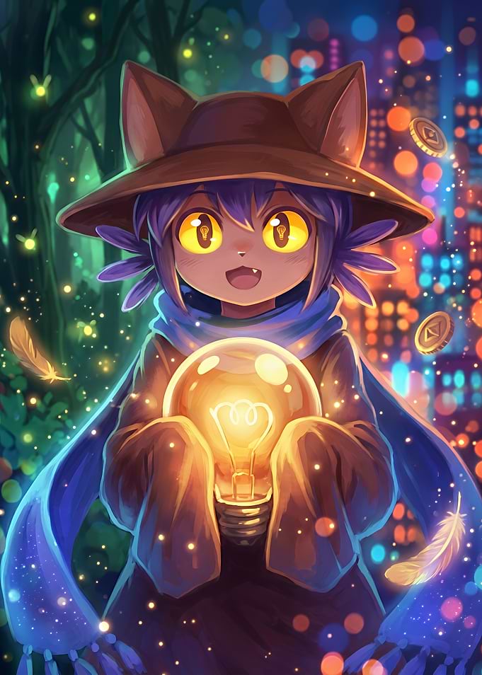 Niko from OneShot holding lightbulb