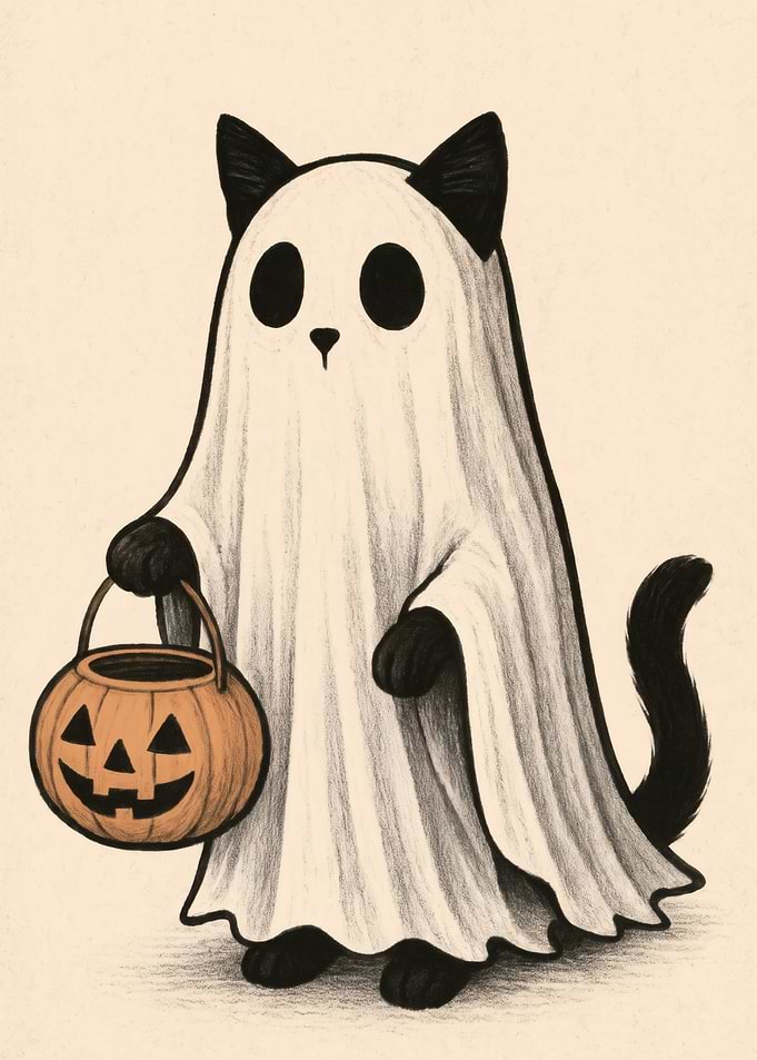 Halloween Ghost Cat