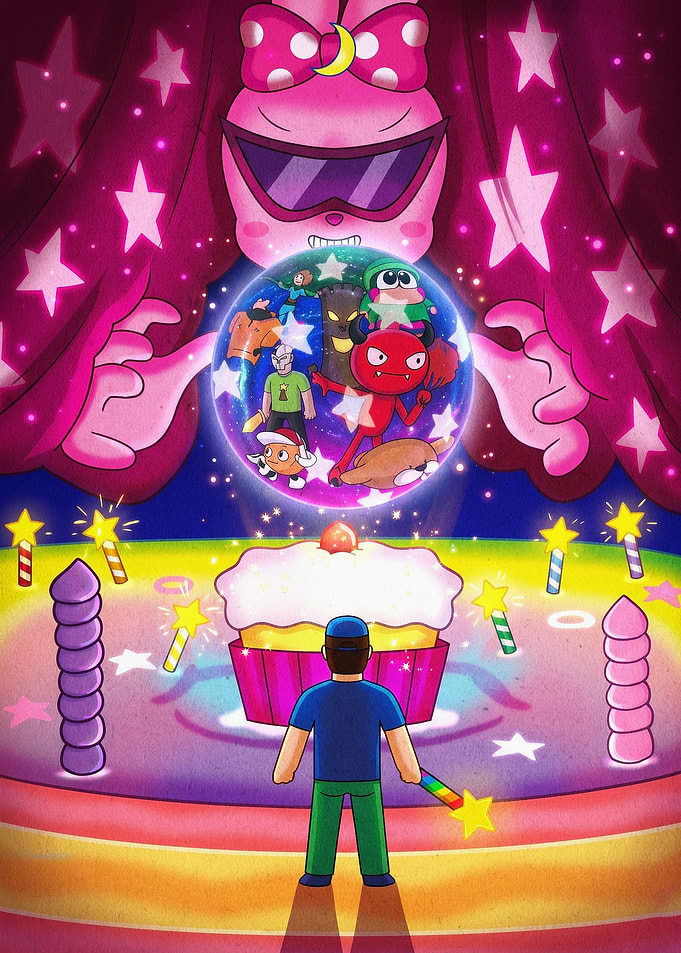 Pink Bunny Magic Crystal Ball Poste