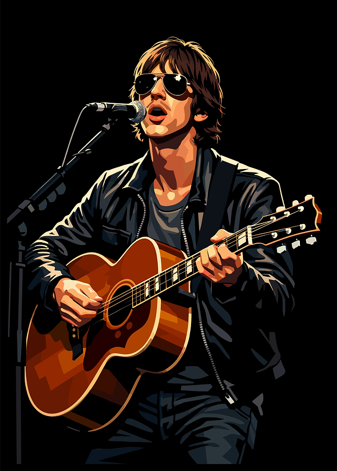 Richard Ashcroft Performing Acoustic Guitar