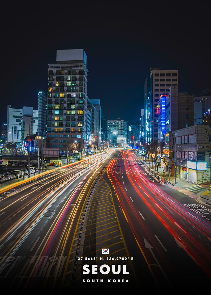 Seoul Night Cityscape Long Exposure