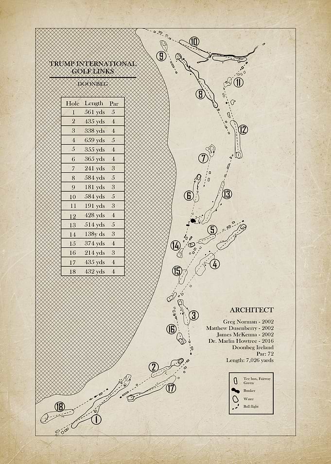 Trump International Golf Links Doonbeg Vintage Map