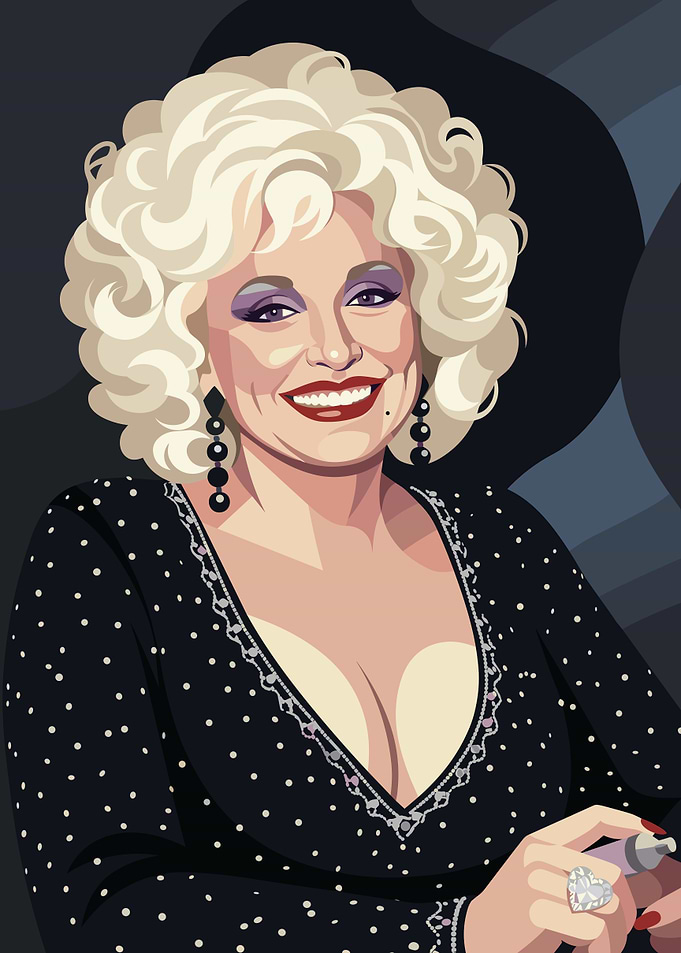 Dolly Parton Digital Portrait Illustration