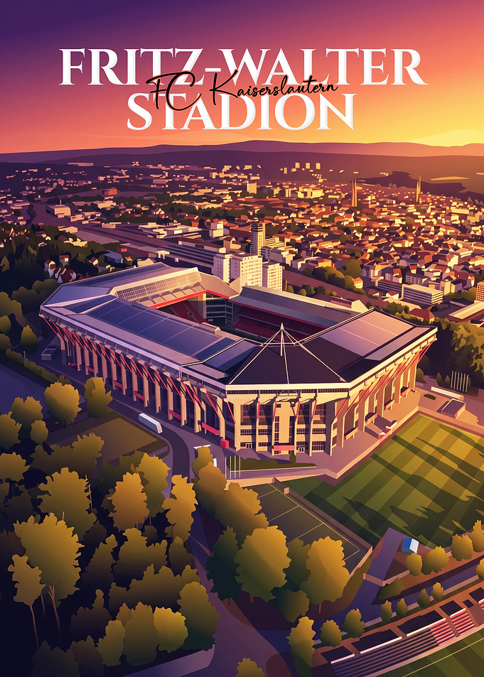Fritz-Walter-Stadion Kaiserslautern Sunset Poster