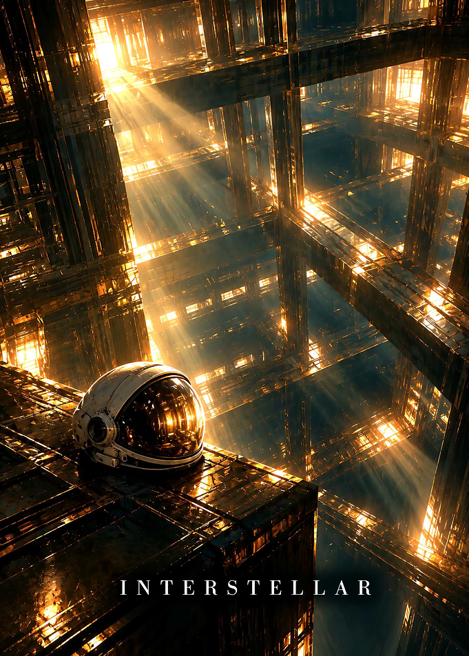 Interstellar Tesseract Astronaut Helmet Poster