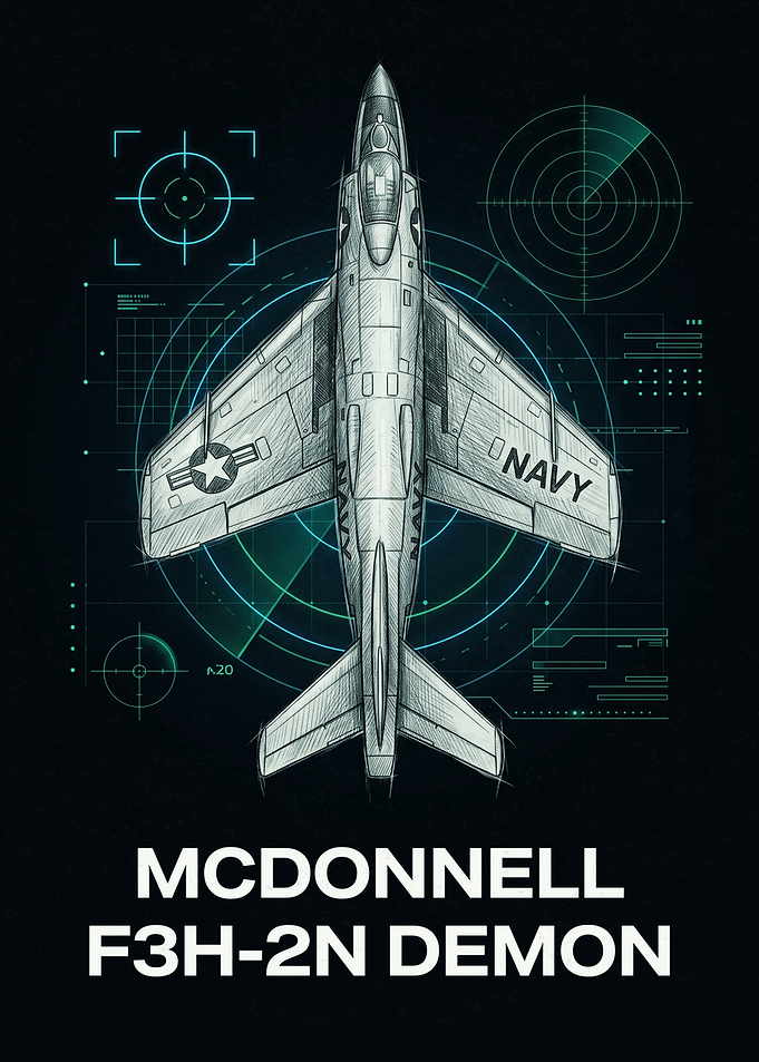 McDonnell F3H-2N Demon Blueprint Art