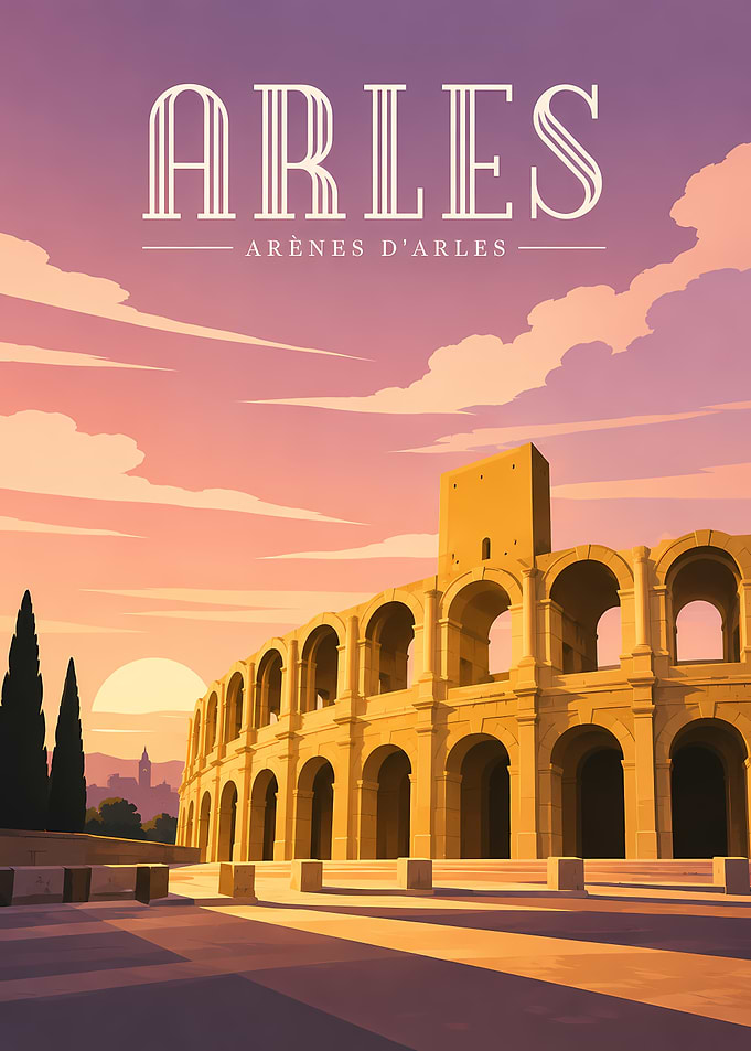 Arles Arena Travel Poster