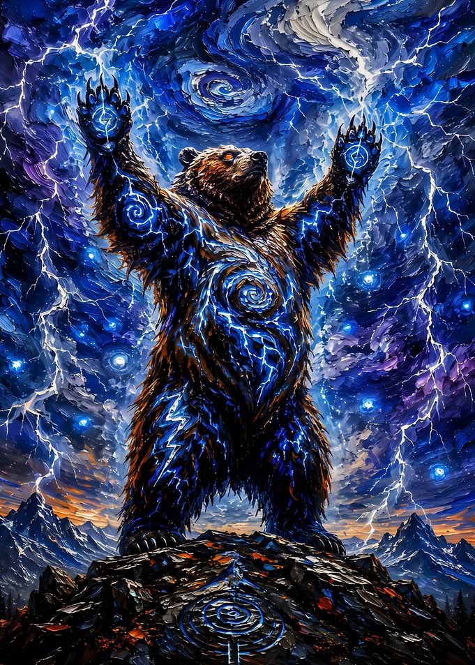 Storm Bear Summoning Lightning