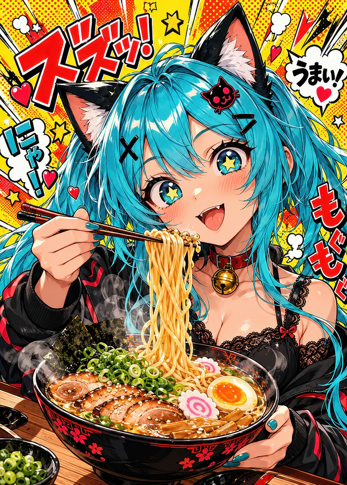 Anime Girl Eating Ramen